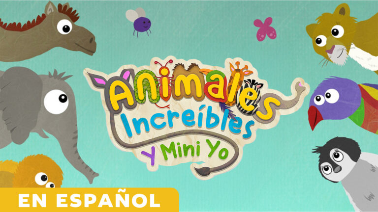 Colorful children's banner featuring cartoon animals around a crinkled paper sign that reads 'Animals Incredible'.