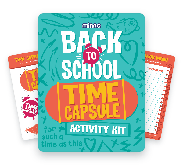 Printable back-to-school time capsule activity pack with questionnaire, letter pages, and Bible verses for kids