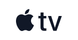Apple TV logo, with Apple emblem and lowercase 'tv' on a rounded white background.