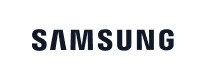 Samsung logo on a white rounded-rectangle background.