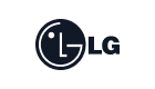 LG logo — blue circular brand mark with a stylized smiling face and the letters LG.