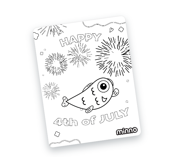 4th of July coloring page featuring Max for kids to color on Independence Day.