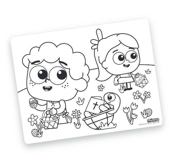 Minno Easter coloring pages for kids to print and color.